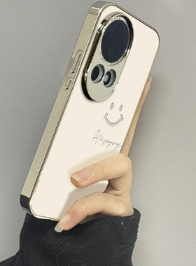 适用于华为nova12ultra手机壳镜面快乐笑脸Nove5/6/7se外硅胶8全包防摔Hinova9男女潮牌硬nova10/11pro套情侣