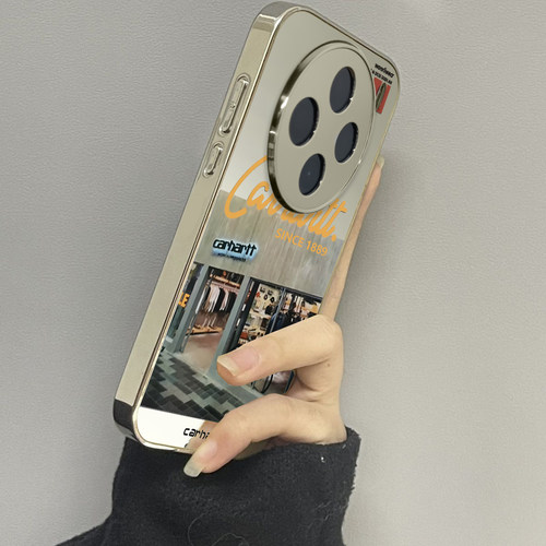 适用于vivox100pro手机壳镜面店铺海报高级感vivix60/70/80pro外硅胶全包防摔x90s新款女潮牌vivox90/x100套