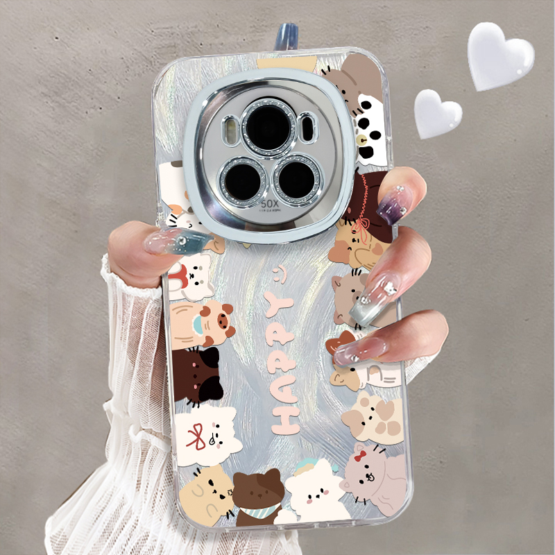 自带镜头膜适用于荣耀magic6至臻版手机壳水钻猫咪聚会高级感华为magic5pro套硅胶全包防摔magic4外新款女潮