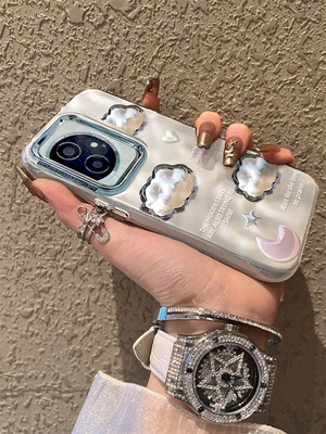 适用于荣耀100pro手机壳褶皱泡芙白云高级感华为50se/60/70pro外硅胶全包防摔Honor80网红新款女士潮牌90GT套