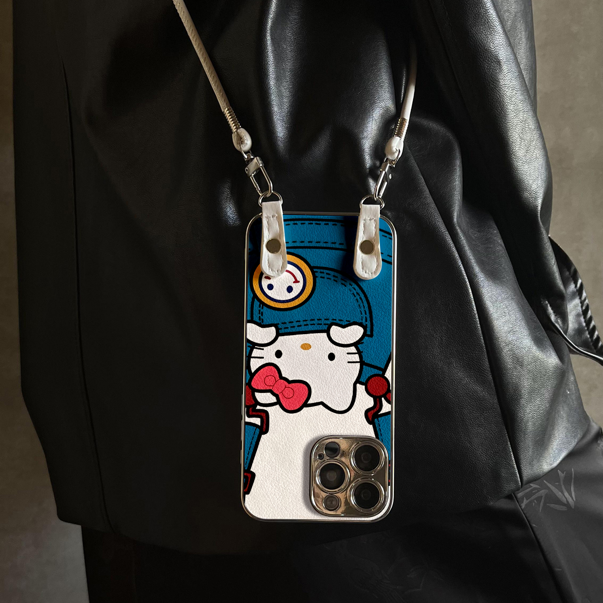 适用于OPPOReno15Pro手机壳背带裙猫新款带挂绳FINDx8s/x7ultra全包x6/5防摔a58硅胶7/8/9女10/11pro十12套13