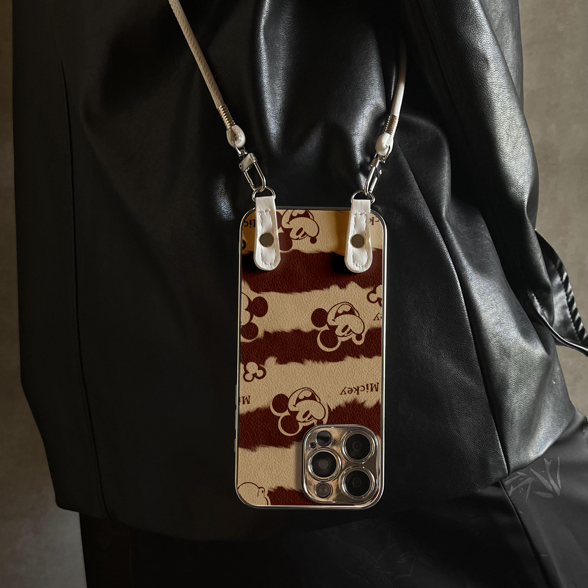 适用于OPPOReno14Pro手机壳复古米奇新款带挂绳FINDx8s/x7ultra全包x6/5防摔a58硅胶7/8/9女10/11pro十12套13