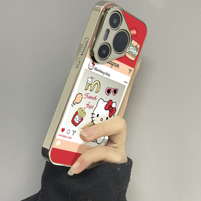 用于华为pura70proUltra手机壳镜面中国红KTp40高级感p50e硅胶全包防摔P60外新款网红男女潮牌P70pro十套硬