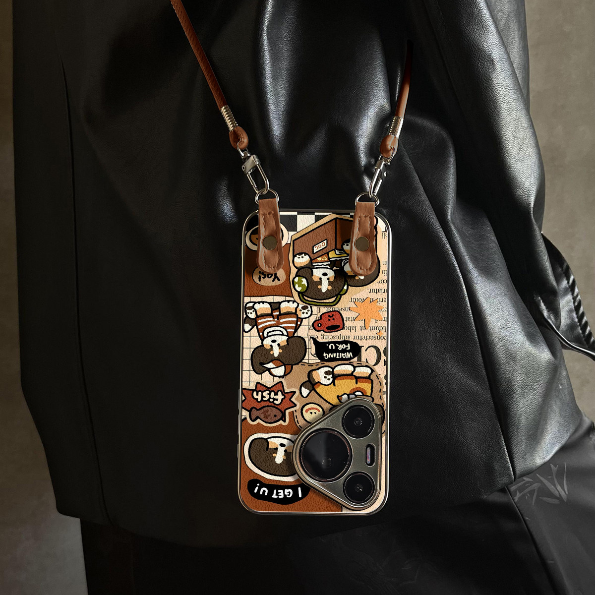 适用于华为Pura70pro手机壳新款古萌犬Mate60/70pro十套50/40全包防摔P60/80带挂绳Nova14ultra/13/12外7/9