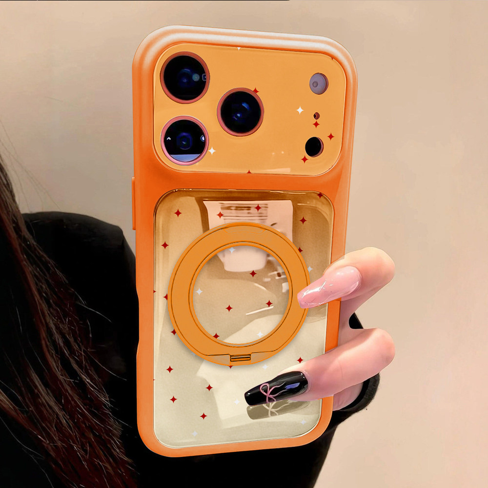 适用于苹果17promax手机壳柔彩带支架满铺橙星iphone14/16pro套硅胶xs全包防摔15promax套高级感新款女13PRO