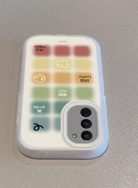 适用于三星Galaxys24ultra手机壳高级感模糊方块透明samsungS22套s24全包防摔s21男女外三星s23套软新款男女