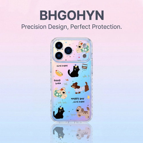 适用于苹果17promax手机壳新品磨砂IMD大视窗波点猫狗全包iphone16pro套硅胶防摔高级感苹果15promax外女款17