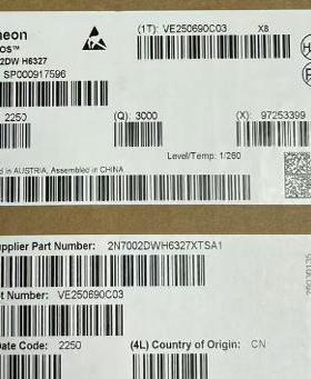 2N7002DWH6327 INFINEON英飞凌原裝 10個