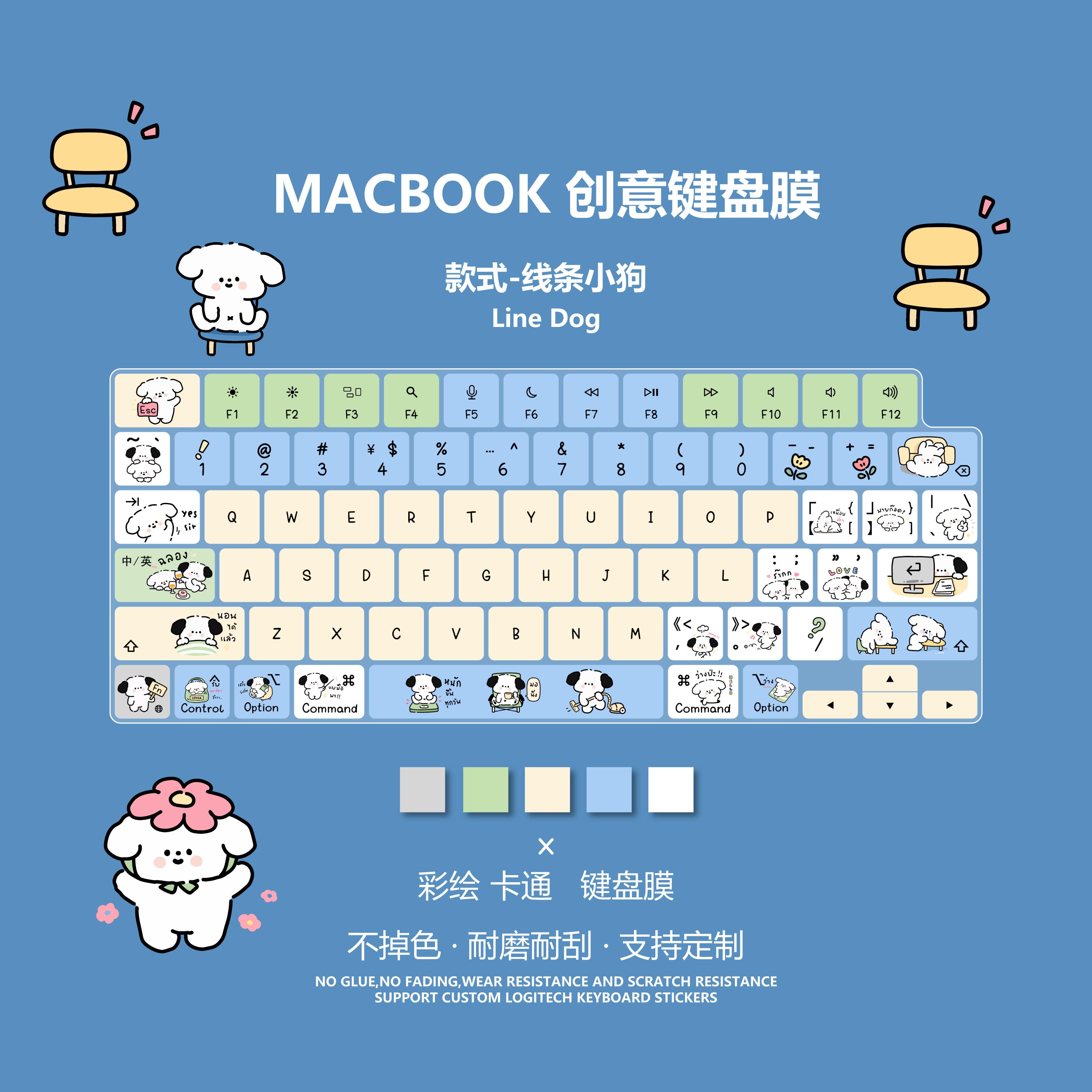 适用苹果MacBook键盘膜Pro14/15寸16电脑Air13新款笔记本M1/M2膜