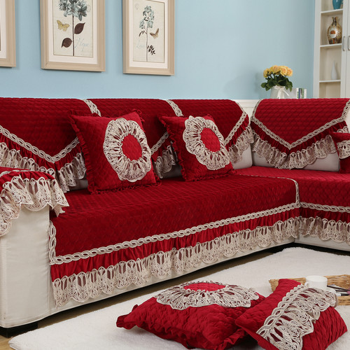 欧式沙发垫婚礼结婚红色奢华定制