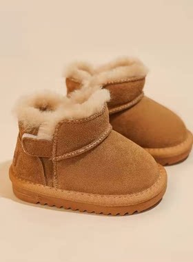 女宝宝雪地靴软底棉鞋儿童保暖棉靴冬季1-3岁2男童加绒加厚短靴子