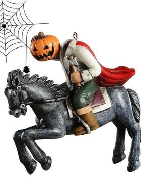 Halloween Headless Horseman Pumpkin Decor Horseman Ornament