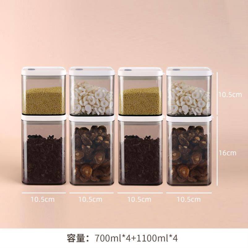 Glass Airtight Kitchen Storage Jar Sealed Food Container Gra