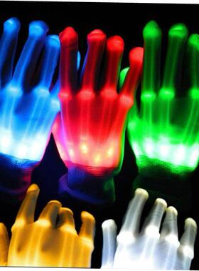 LED Gloves Neon Guantes Glowing Halloween Party Light Props