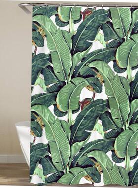 Green Tropical Plants Shower Curtain Bathroom Waterproof浴帘