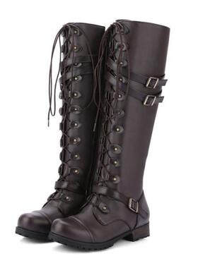 35-43 plus-size lady rivet rider boots女士长筒秋冬骑士靴 1