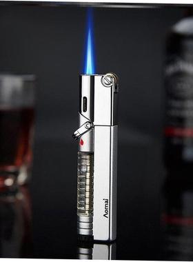 Visible gas tank long grinding wheel straight to lighter火机