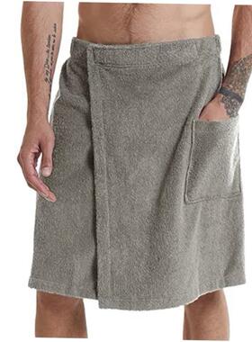 Men's soft towel comfortable bath wearable bathrobe男士