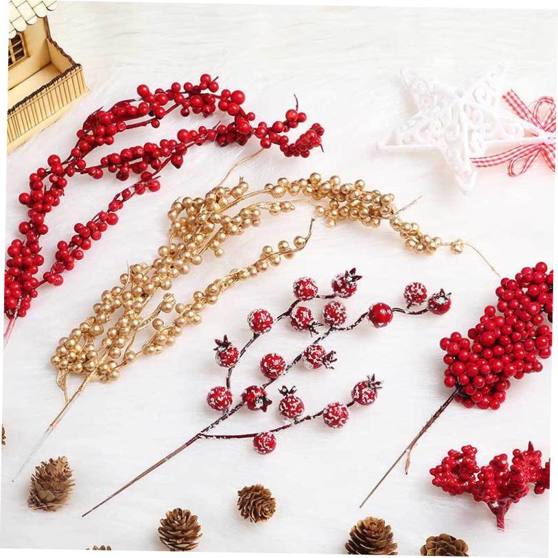 christmas  Simulated red fruit cuttings with berries 红浆果