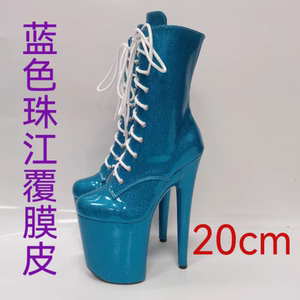 欧美短靴性感恨天高钢管舞车模