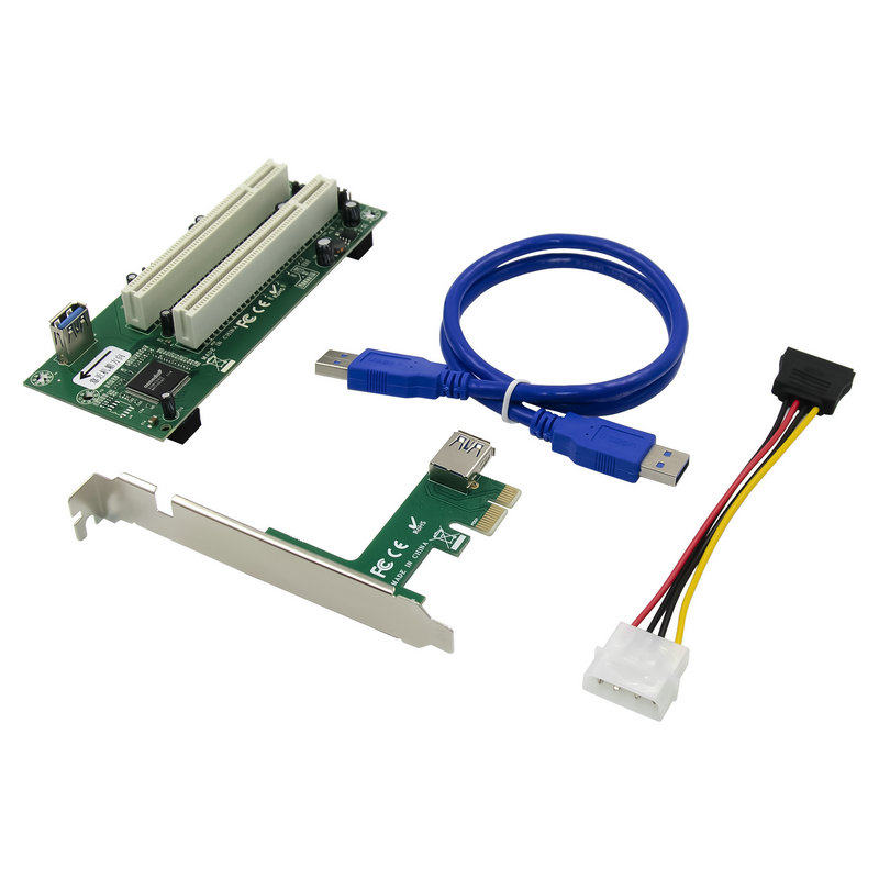 PCIE X1 - 2XPCI 카드 슬롯 확장 카드 PCI 카드 슬롯 변환 카드 분할 플러그 앤 플레이 드라이버 프리
