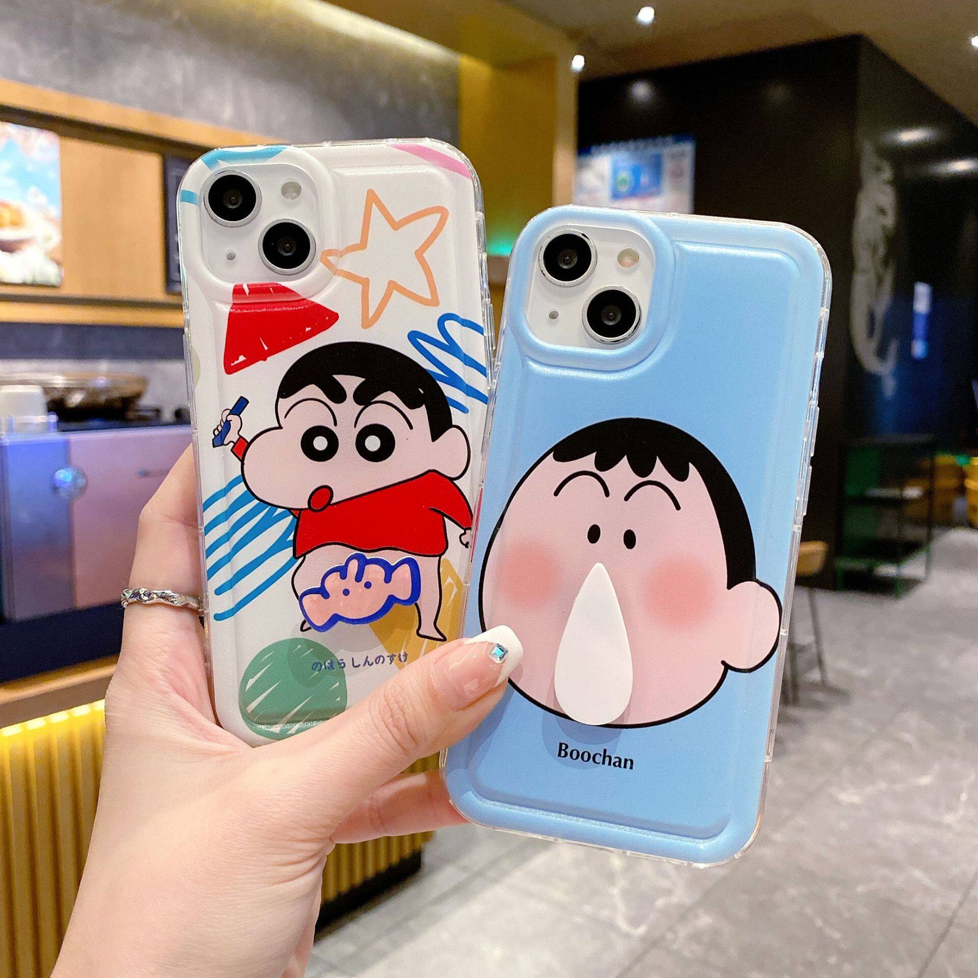 新款阿呆旋转鼻涕适用苹果16promax蜡笔小新杂技手机壳 iPhone15plus相框14气囊软壳13x创意12可爱卡通11呆神