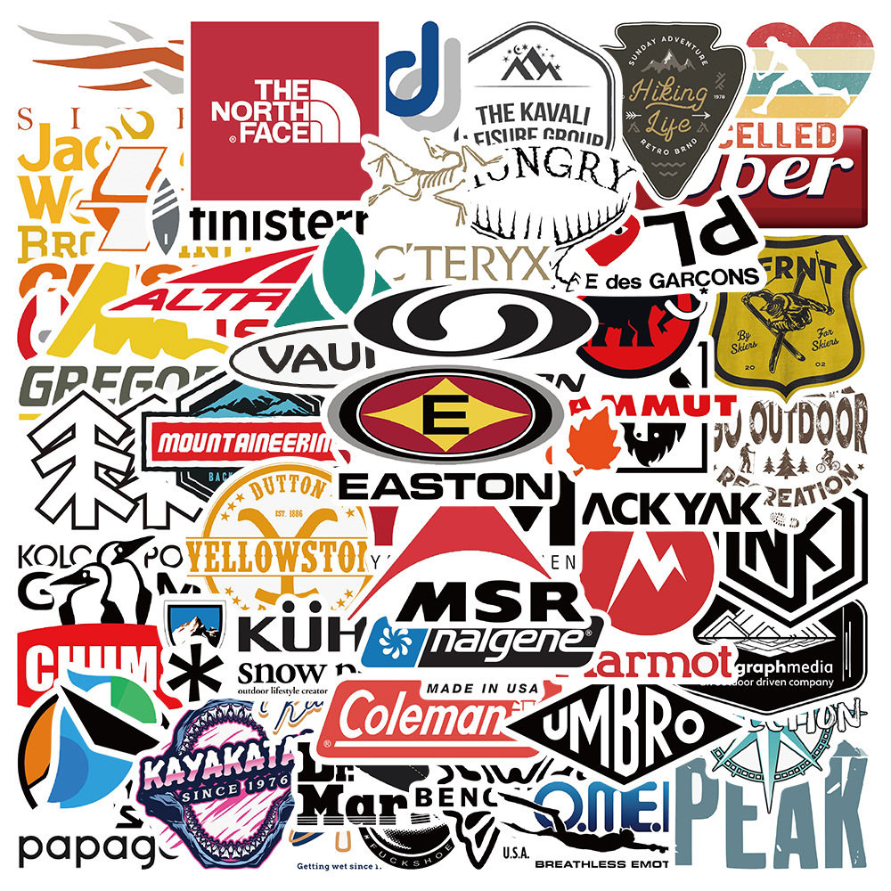 50张户外品牌标志涂鸦贴画个性改装车贴摩托电动车汽车贴纸防水