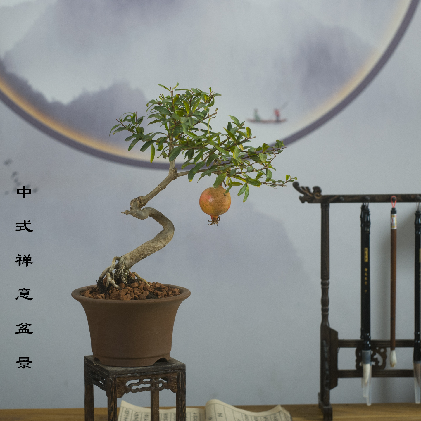 造型石榴日本紫玉盆栽老桩绿植