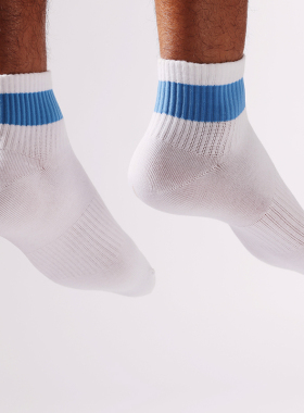 【清仓特惠】SOX&CO.原创白袜蓝色块黑袜低筒新疆棉男袜子四季款