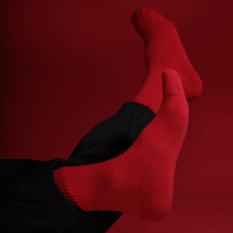 SOX&CO.男2024中筒红运动袜