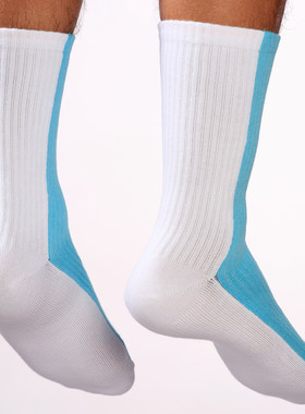 SOX&CO.蓝白拼色长绒棉薄袜