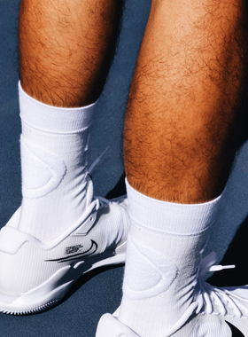 SOX&CO.原创情侣款反毛圈网球袜新疆棉白色中筒运动袜加厚毛巾底