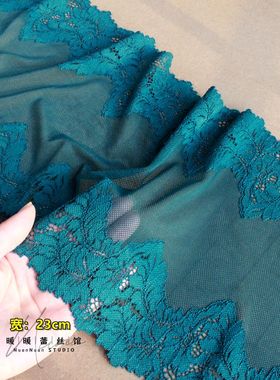 法单墨绿色弹力蕾丝花边领子袖子加长神器辅料手工diy服装布料23