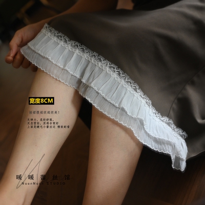 法单 双层雪纺花边褶皱蕾丝边风琴花边 diy裙摆娃衣服装辅料宽8CM