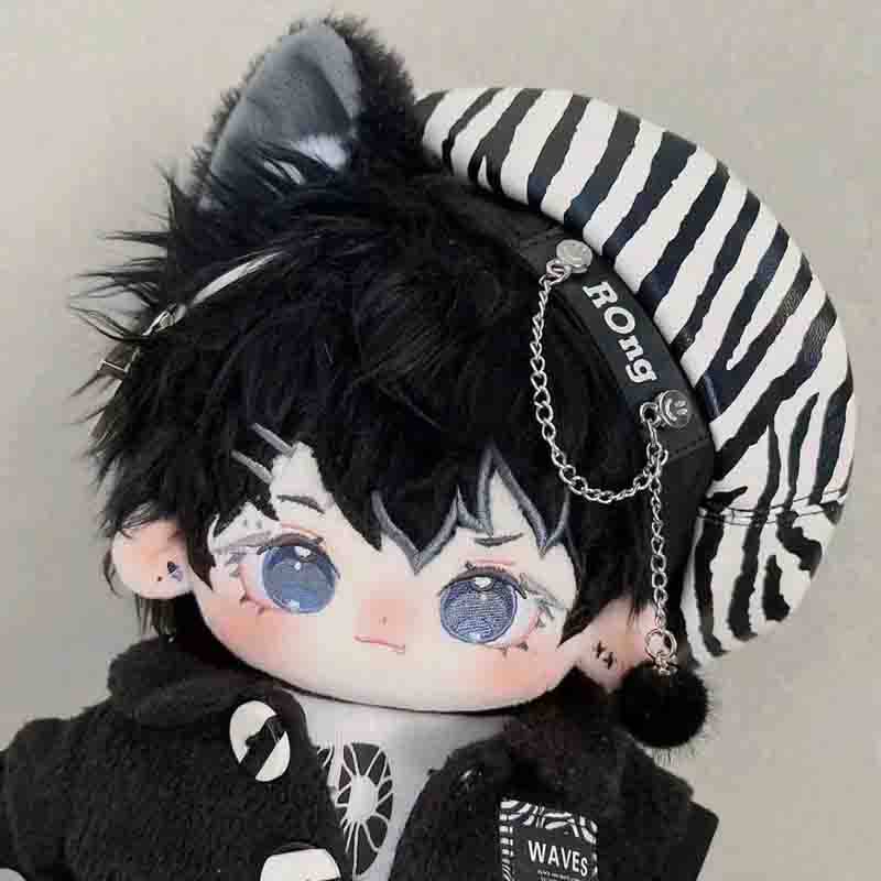 蓝湾20cm棉花娃娃男娃兽耳兽尾无属性裸娃帅气可爱玩偶毛绒送礼物