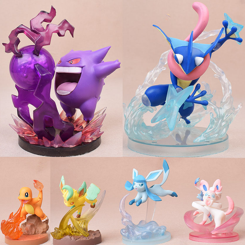 精灵宝可梦 甲贺忍蛙宠物小精灵手办仙子伊布神奇宝贝 场景摆件