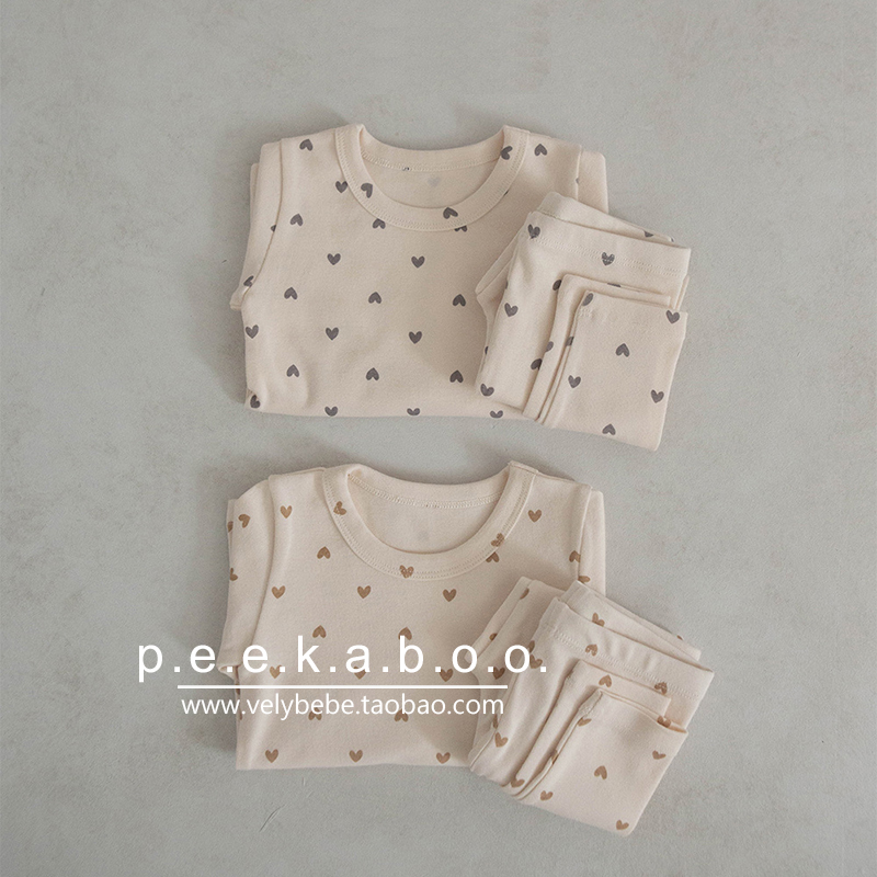 【春秋】peekaboo正品韩国童装儿童家居服睡衣套装秋衣秋裤