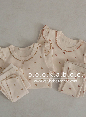 【春秋】peekaboo正品韩国童装儿童家居服睡衣套装秋衣秋裤