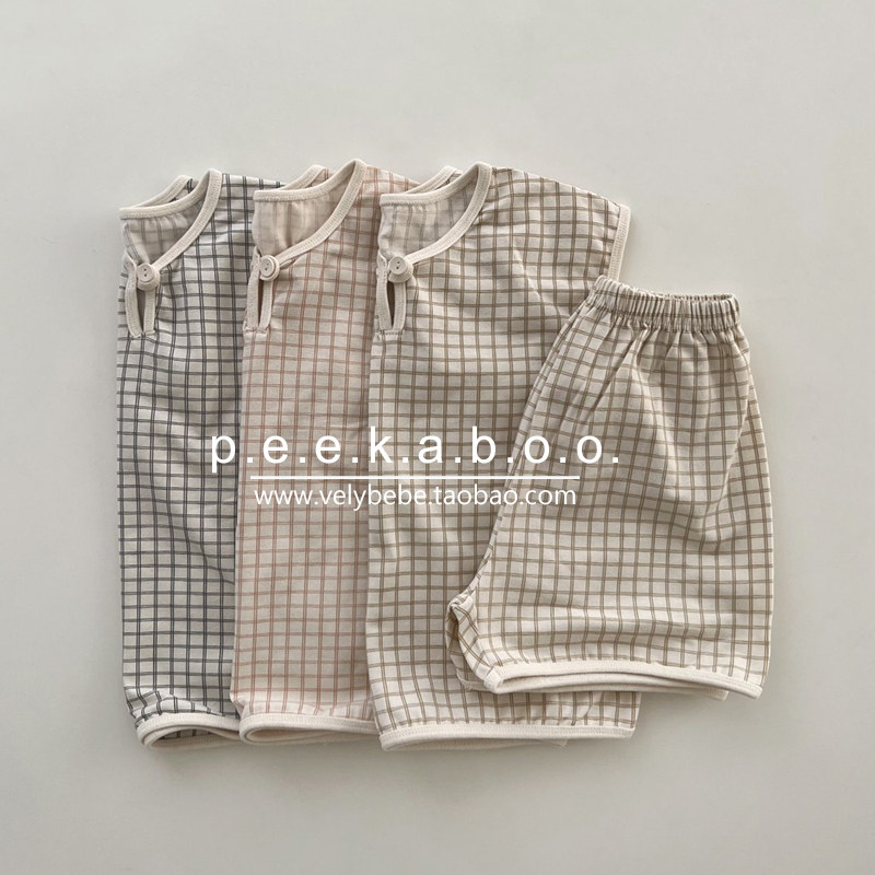 peekaboo正品韩国童装儿童家居服宝宝睡衣套装宽松