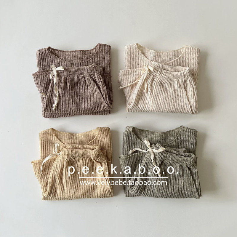 【夏】peekaboo正品韩国童装儿童家居服宝宝睡衣套装宽松简约