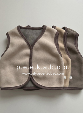 【秋冬】peekaboo正品韩国童装儿童保暖马甲加绒打底简约百搭
