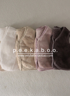 【秋冬】peekaboo正品韩国童装儿童童装马甲毛绒保暖简约洋气
