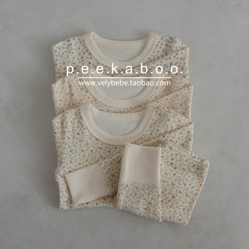 【春秋】peekaboo正品韩国童装儿童家居服宝宝睡衣套装秋衣秋裤