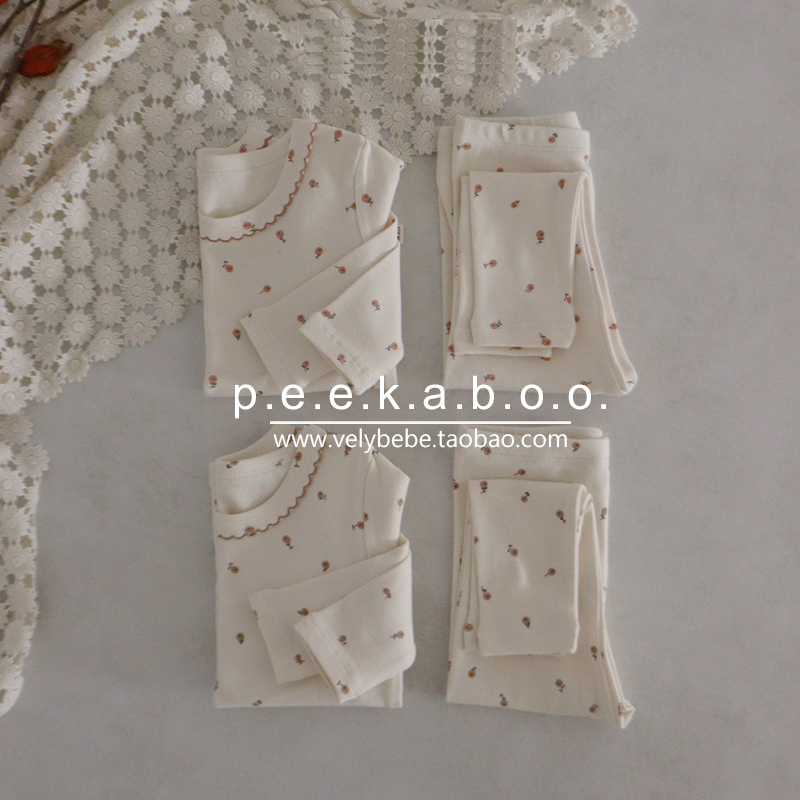 【春秋】peekaboo正品韩国童装儿童家居服睡衣套装秋衣秋裤修身
