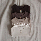 春秋 peekaboo童装 韩国儿童家居服睡衣套装 秋衣秋裤 修身