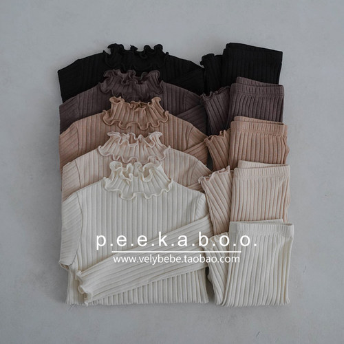 【春秋薄款】peekaboo正品韩国童装儿童家居服宝宝套装秋衣秋裤