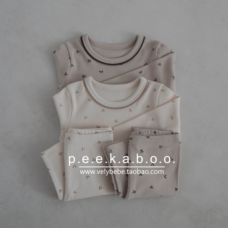 【春秋】peekaboo正品韩国童装儿童家居服宝宝睡衣套装秋衣秋裤