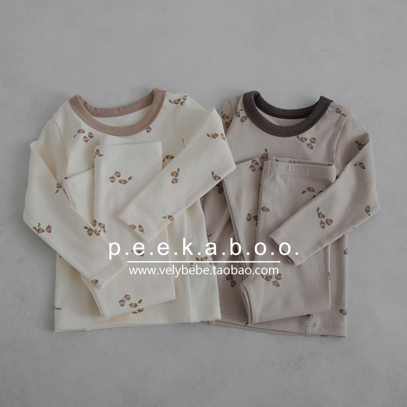 【春秋】peekaboo正品韩国童装儿童家居服宝宝睡衣套装秋衣秋裤