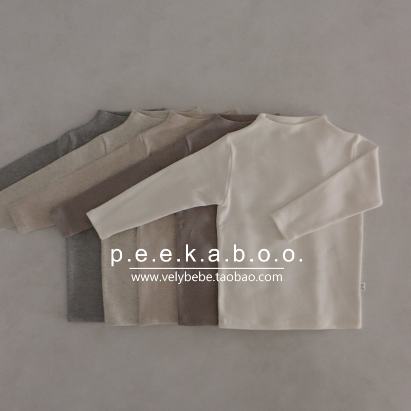 【秋冬】peekaboo正品韩国童装儿童打底衫半高领贴身内搭修身弹力