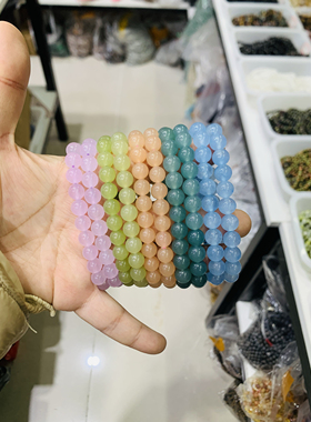 玛瑙玉髓手链手串8mm圆珠简约百搭生日礼物